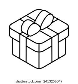 Download this beautifully designed isometric icon of gift box in trendy style