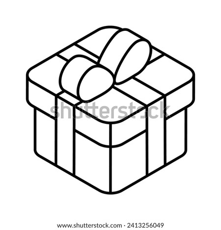 Download this beautifully designed isometric icon of gift box in trendy style