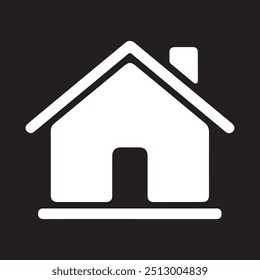 Descarga este Vector de ícono de casa audaz en blanco y negro. Perfecto para marketing inmobiliario, íconos de Sitios web, App y Diseños gráficos que necesitan un símbolo de casa fuerte y simple.