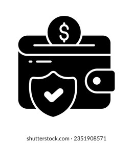 Download this carefully designed icon of wallet security, financial security, payment protection vector