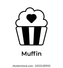 Download this creatively crafted icon of cupcake, confectionery item