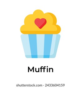 Download this creatively crafted icon of cupcake, confectionery item