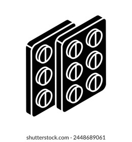 Download this creatively crafted isometric icon of tablets strip in modern style