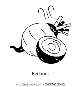 Download this doodle icon of beetroot 