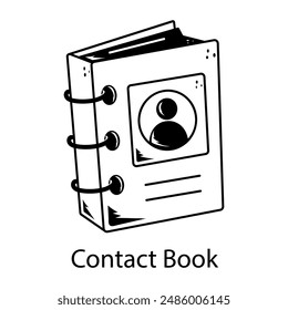 Download this doodle icon of a contact book 