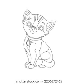 Download this easy cute cat coloring pages includes high quality line art and vectors  Can be use for both kids and adults  Unique hand drawn line art