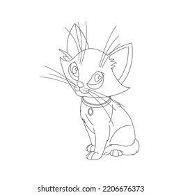 Download this easy cute cat coloring pages includes high quality line art and vectors  Can be use for both kids and adults  Unique hand drawn line art