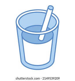 Download this editable isometric icon of drink, summer beverage 

