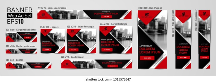Download this elegant banner collection. Ad banner templates.  EPS File. Easy to edit vector. Standard Size.  Online Banners; Mobile Ad. Standard Format. Display Ad. Size in px (pixels). - Shutterstock ID 1315572647