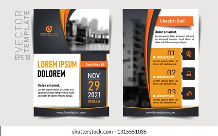 Download this elegant design template. Print ready. Two Sided Leaflet. EPS File. Easy to edit vector. A4 Size. Can be used as Online Invite. Online Banner. Company  Flyer. Design Template.