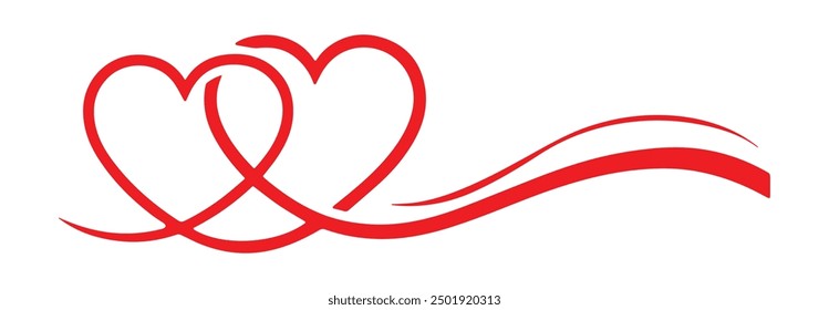 Download this elegant red intertwined hearts vector, perfect for romantic designs, wedding themes, love logos, and Valentine's Day projects. Ideal for high-quality digital and print use.