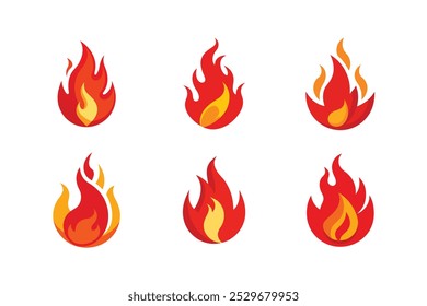 Download this eye-catching flat vector icon of a red hot flame, perfect for any heat or fire-themed project. This simple yet bold illustration is ideal for websites, mobile apps, infographics, and des