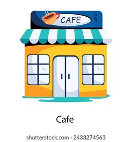 Download this flat icon of a cafe 