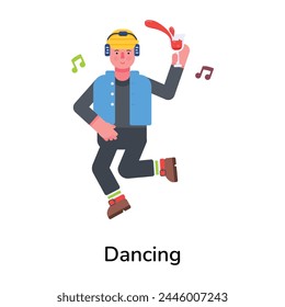 Download this flat icon of dancing man 