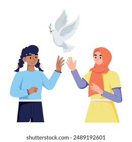 Download this flat illustration of cultural peace 