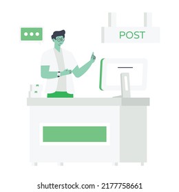Download this flat illustration of post office 