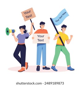 Descarga esta ilustración plana de la marcha de protesta 