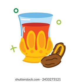 Descargar esta pegatina plana de bebida iftar 