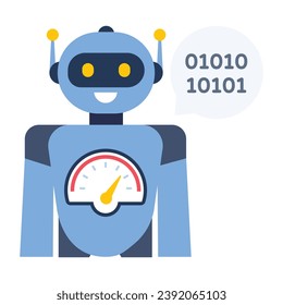 Descargar este icono de moda plana con el rendimiento del robot 