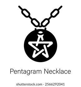 Download this glyph icon of pentagram necklace 