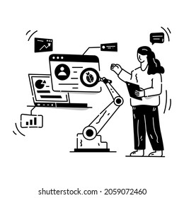 Download this hand drawn illustration of automated testing 
