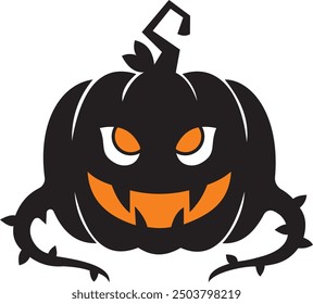 Download this high-quality spooky Halloween pumpkin vector perfect for your seasonal designs. Ideal for posters, flyers, t-shirts, and more. Enhance your Halloween projects with this creative artwork.