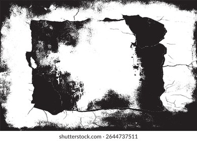Download this high-res grunge cracked wall texture. Perfect for edgy designs, backgrounds, overlays, or prints. A bold, distressed black-and-white abstract surface pattern with raw details.