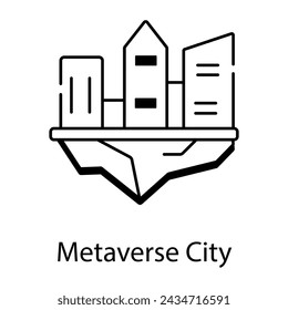 Descargar esta línea icono de metaverso ciudad