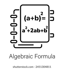 Download this linear icon of algebraic formula 