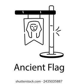 Download this linear icon of ancient flag 