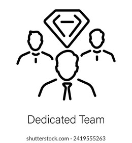 Download this linear icon of dedicated team 