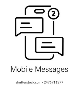 Download this linear icon of mobile messages 
