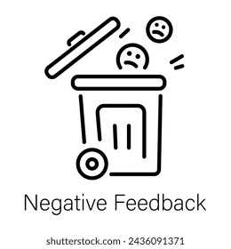 Download this linear icon of negative feedback 