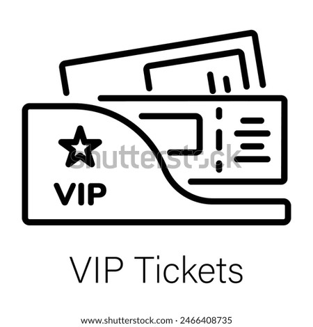 Download this linear icon of vip tickets 