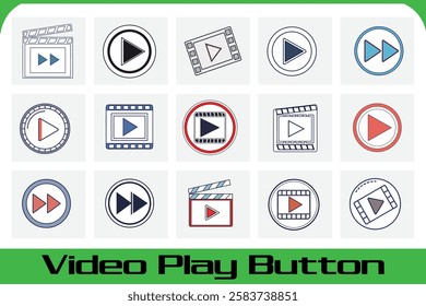 Download this modern vector illustration of a video play button icon perfect for media apps websites and digital designs