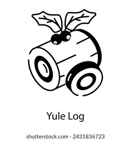 Download this outline icon of yule log