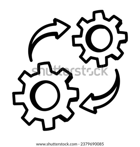 Download this premium doodle style icon of operations