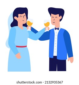 Download this premium flat icon of cheering couple 

