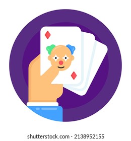 Descargar este icono plano premium de la tarjeta de payaso 

