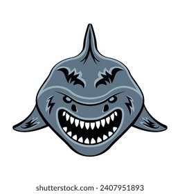 Download this premium flat icon of shark face 
