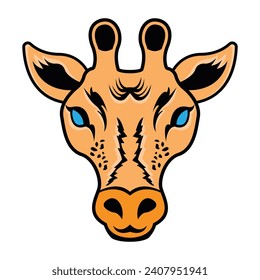 Download this premium flat icon of giraffe face 