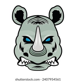 Download this premium flat icon of rhino face
