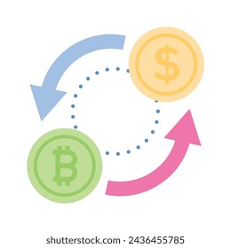 Download this premium flat icon of currency exchange, online crypto exchange