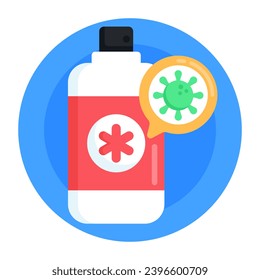 Download this premium flat round icon of antibacterial spray