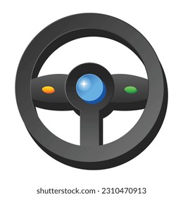 Download this premium flat style icon of game steering 