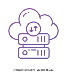 Download this premium icon of cloud data storage, cloud networking technology concept