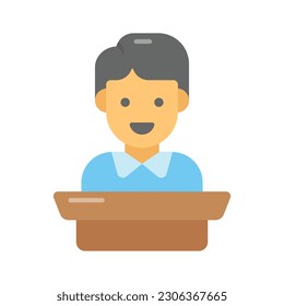 Download this premium icon of conference in trendy style, orator in flat style