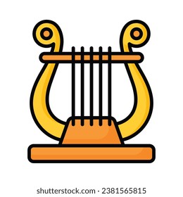 Download this premium icon of harp, greek musical instrument