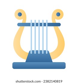 Download this premium icon of harp, greek musical instrument