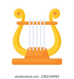 Download this premium icon of harp, greek musical instrument